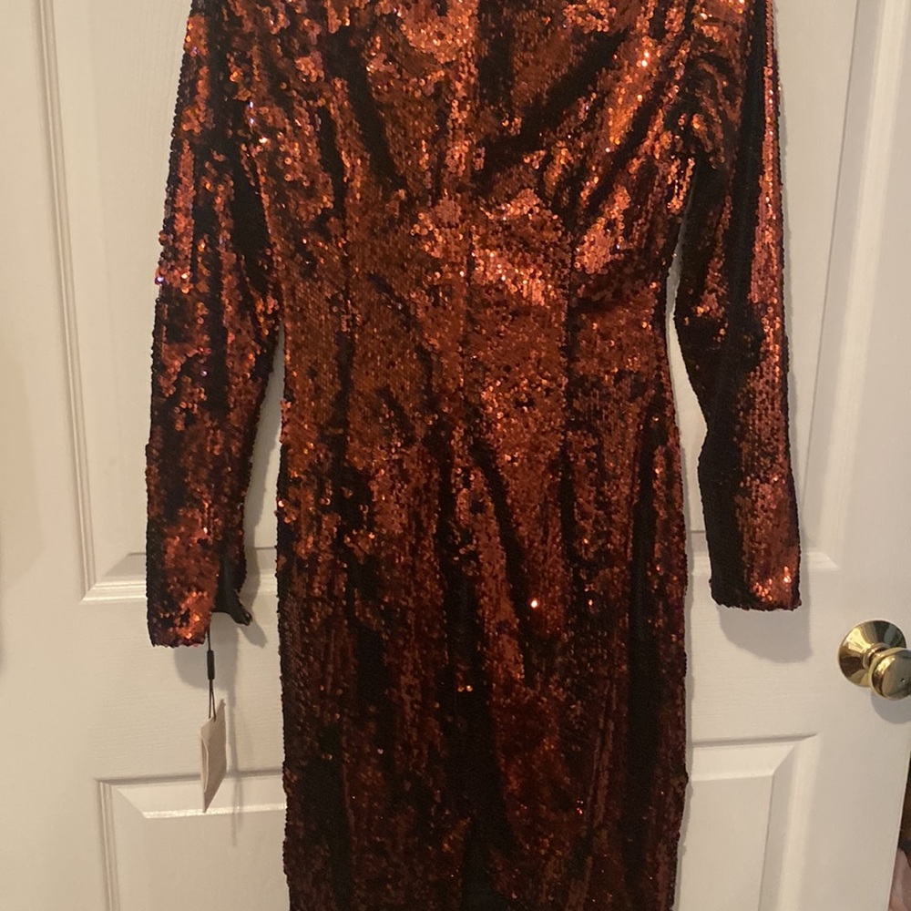 Calvin Klein Sequin Dress Maroon Size 4 or 8 - Picture 4 of 6
